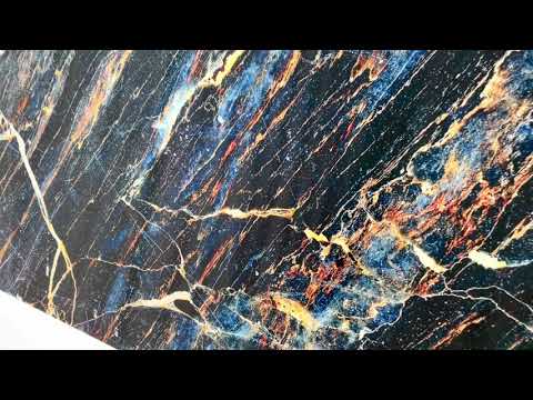 Black Marble Patterned Glass Wall Art