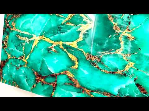 Turquoise Gold Marble Glass Wall Art, glass image printing, glass prints from photos