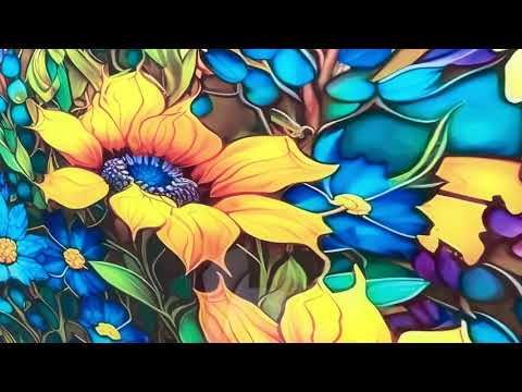 Stained Sunflower Glass Wall Art