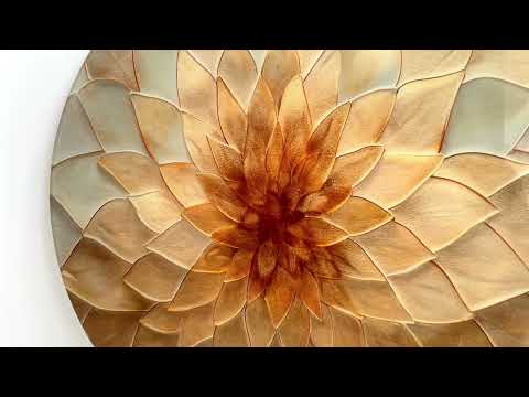 Stained Gold Flower Glass Wall Art