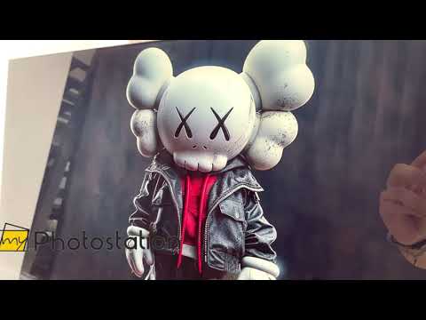 Kaws Black Glass Wall Art