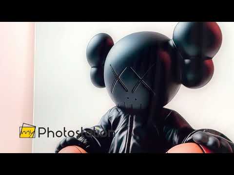 Kaws Basketball Glass Wall Art