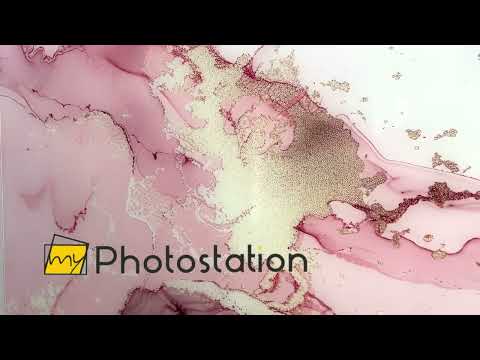 Gold and Pink Fluid Art Glass Wall Art