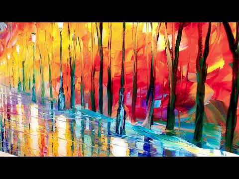 Autumn Oil Painting  Glass Wall Art