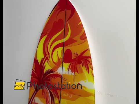 Vivid Tropical Art Surfboard Wall Art