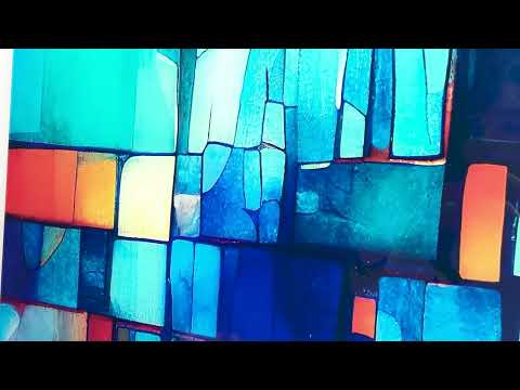 Blue Vibrant Stained Glass Wall Art