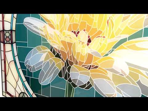 Stained Daisy Glass Wall Art