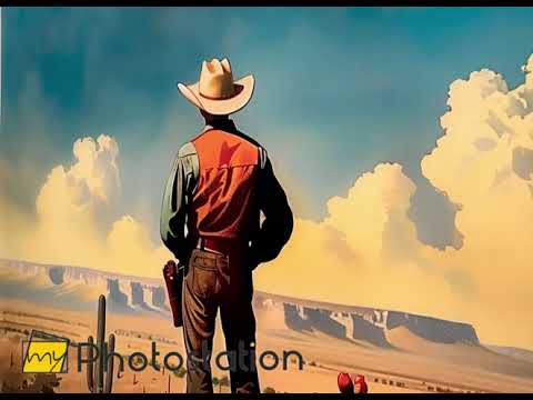 Cowboy in the Desert Texas Glass Wall Art