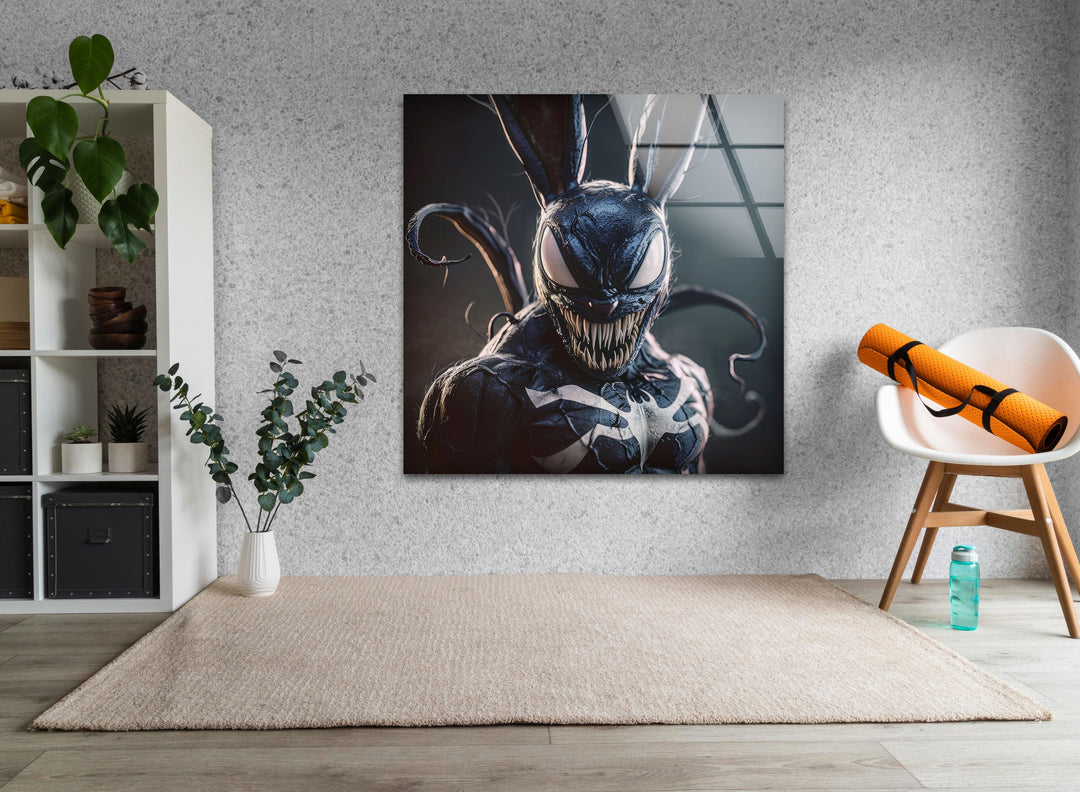 Venom That Turns into a Rabbit Glass Wall Art