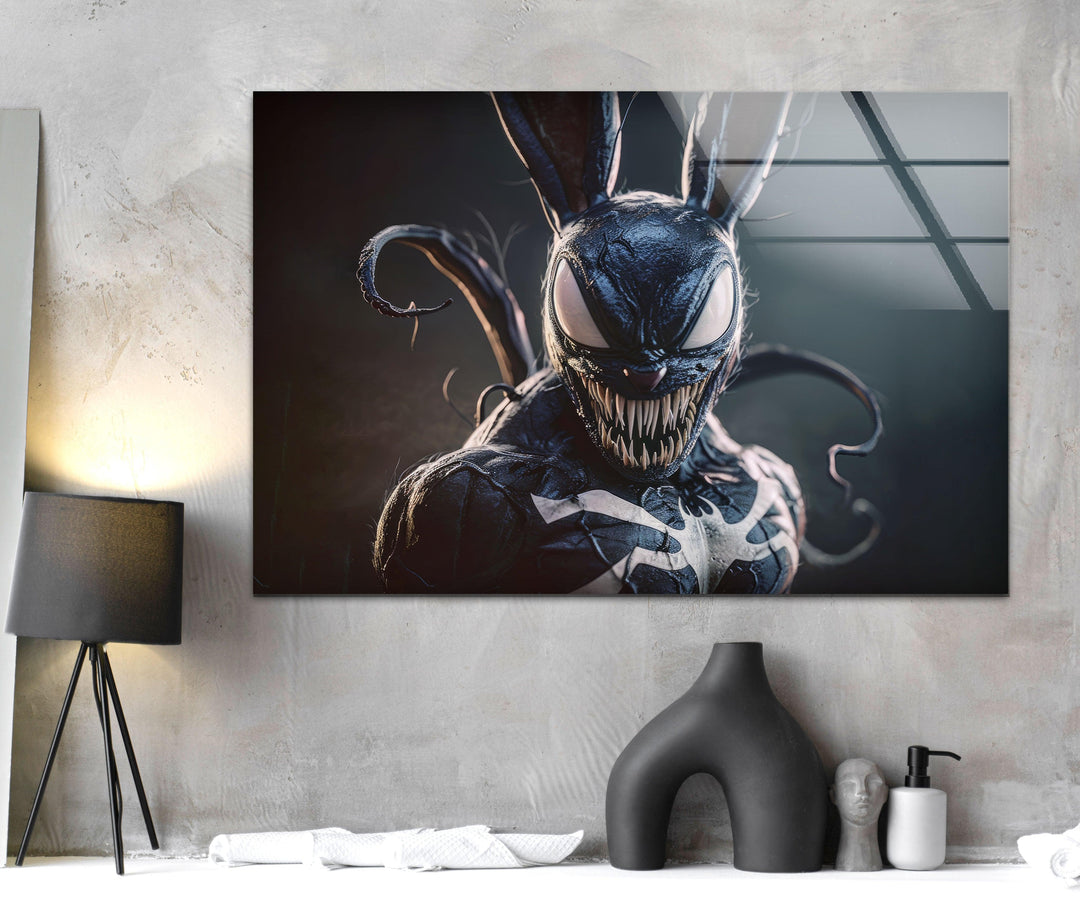 Venom That Turns into a Rabbit Glass Wall Art