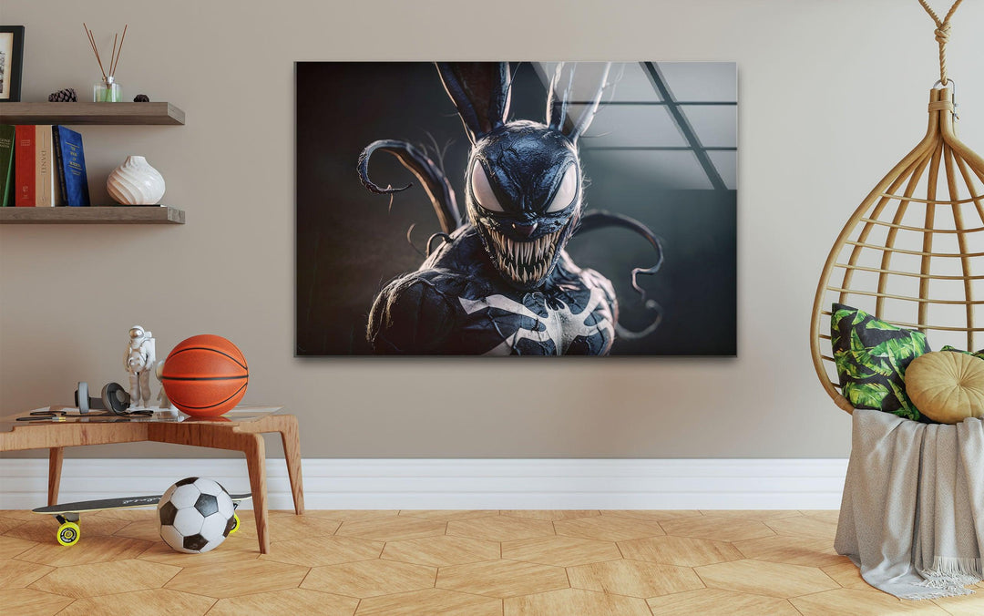 Venom That Turns into a Rabbit Glass Wall Art