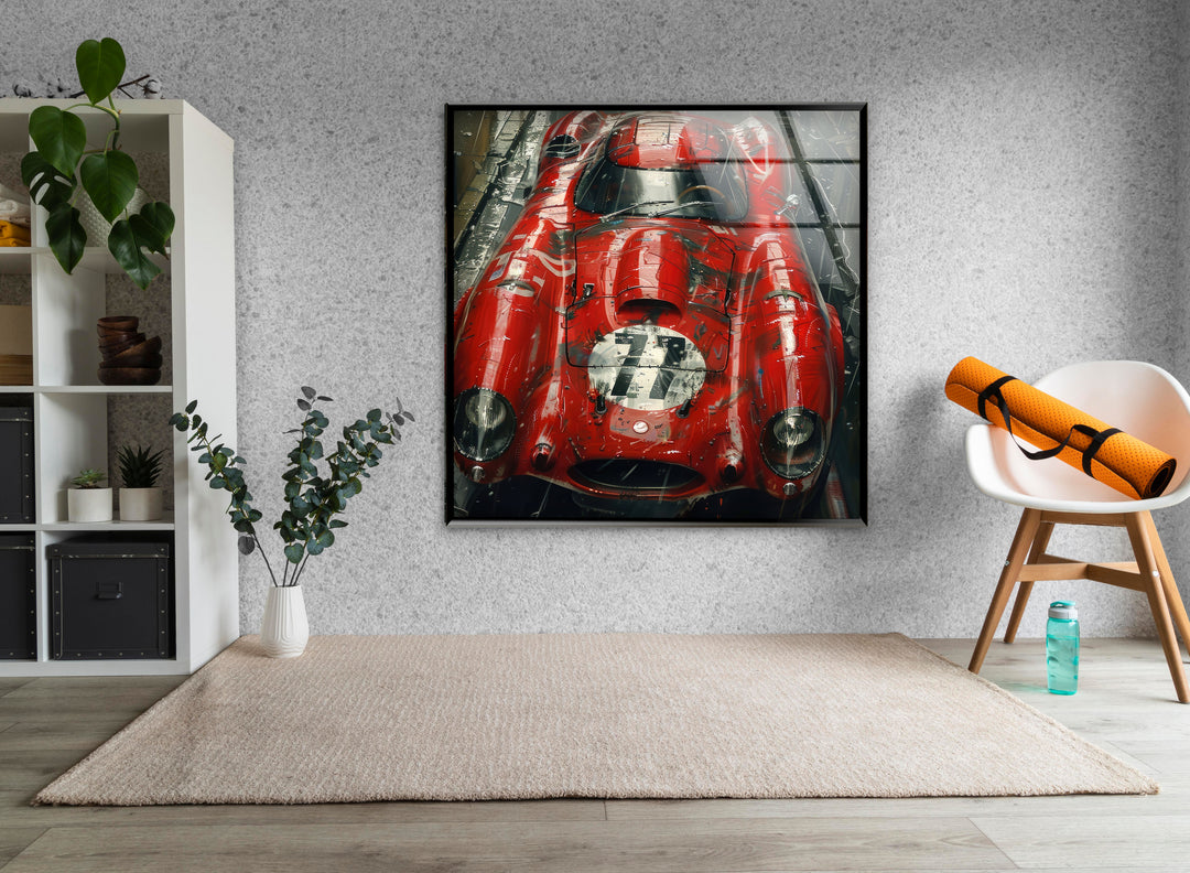 Race Car Glass Wall Pictures & Cool Art Decor