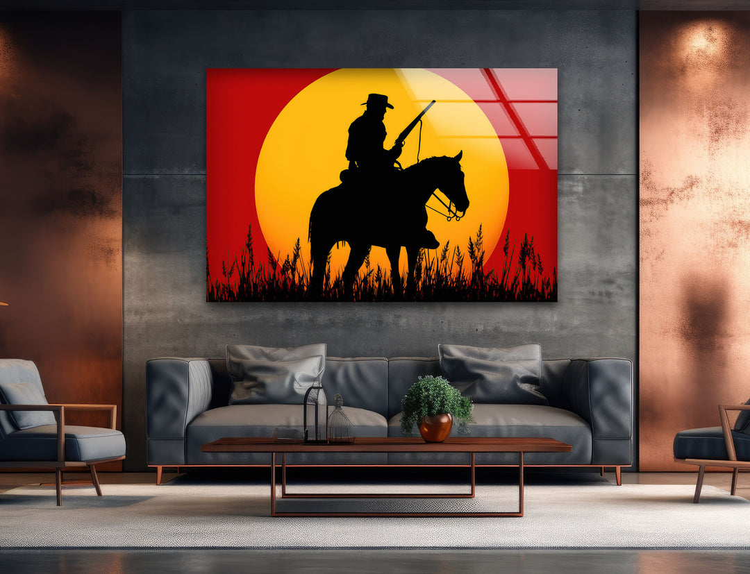 Red Dead Redemption Glass Wall Art custom glass photo prints, large glass prints
