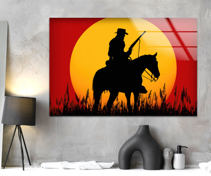 Red Dead Redemption Glass Wall Art picture on glass wall art, photos printed on glass
