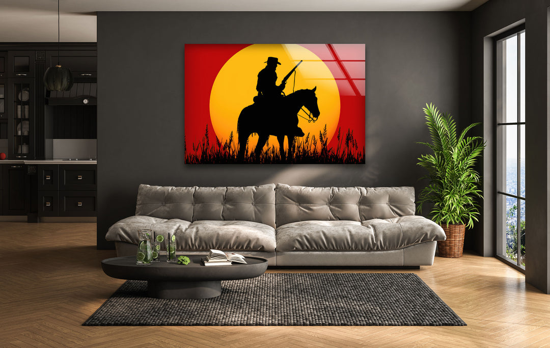 Red Dead Redemption Glass Wall Art glass art painting, glass art for the Wall
