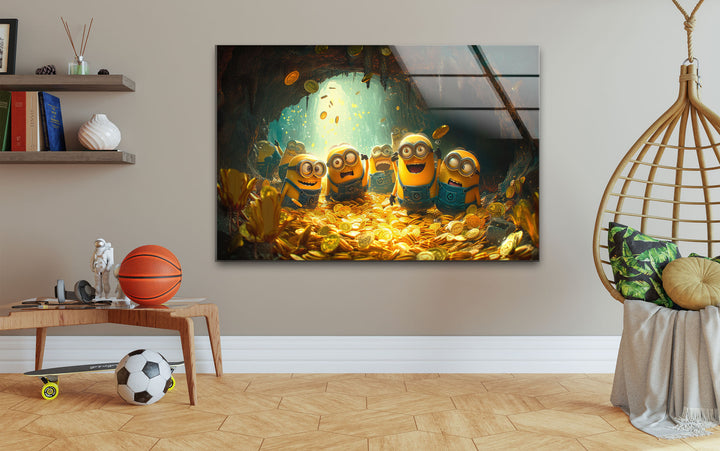 Rich Minions Glass Wall Art