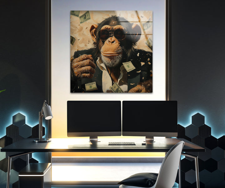 Rich Monkey Art Glass Art Painting & Cool Art Prints