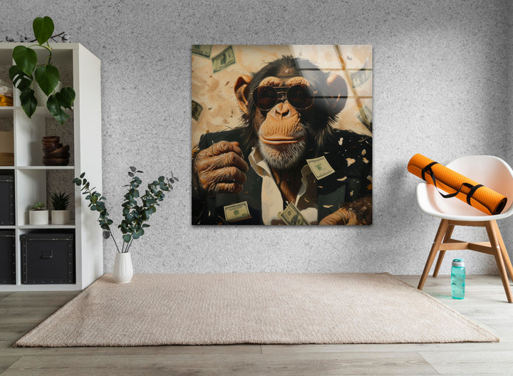 Rich Monkey Art Glass Wall Pictures & Cool Art