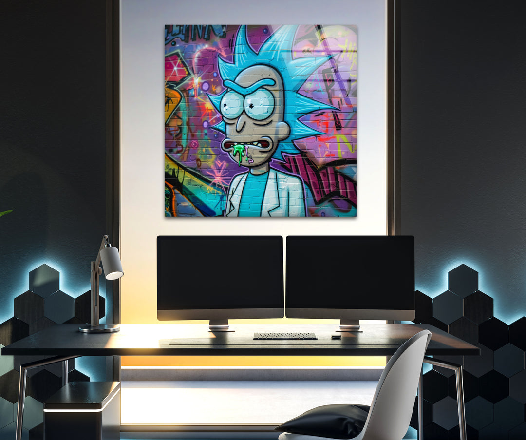 Rick and Morty Glass Wall Art glass pictures for Wall, glass prints wall art
