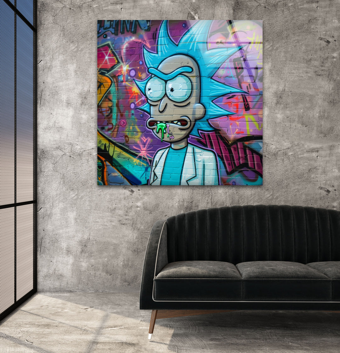 Rick and Morty Glass Wall Art photo print on glass, prints on glass wall art
