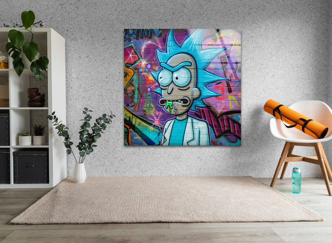 Rick and Morty Glass Wall Art print on glass, glass printed photos
