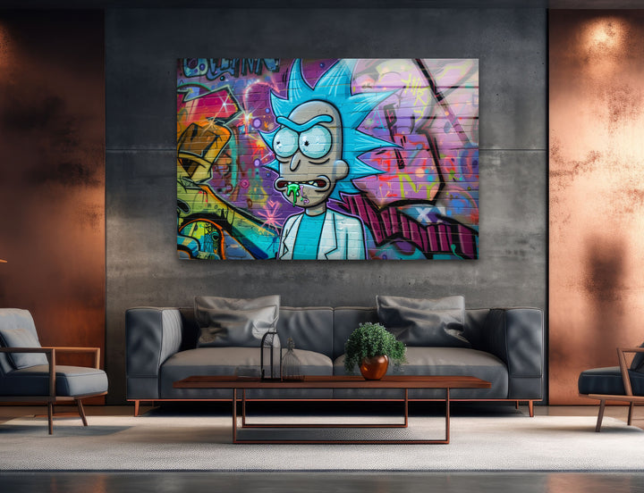 Rick and Morty Glass Wall Art glass wall decor, glass wall art decor
