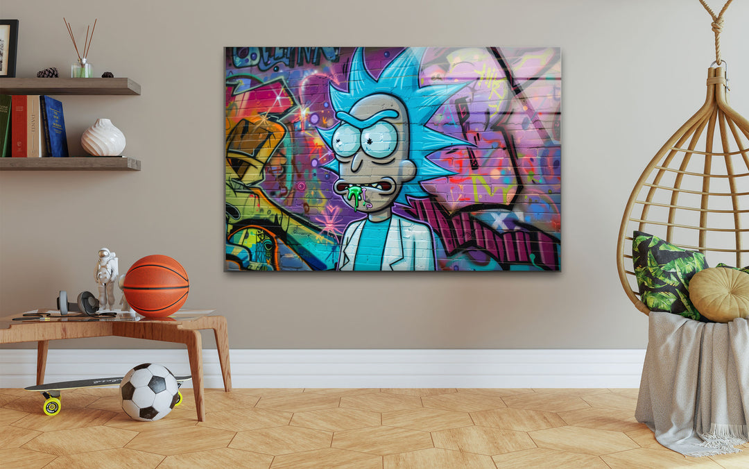 Rick and Morty Glass Wall Art custom glass pictures, glass art prints
