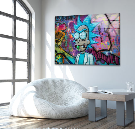 Rick and Morty Glass Wall Art