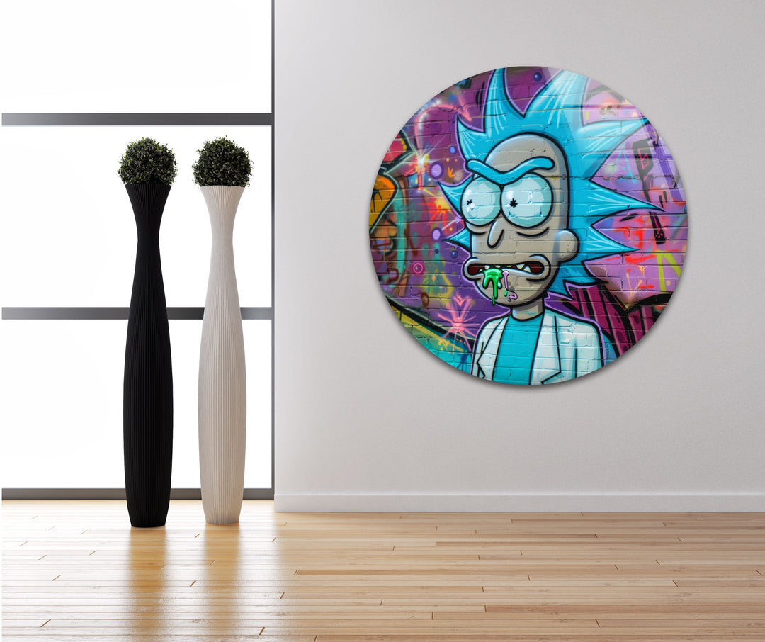 Rick and Morty Glass Wall Art picture on glass wall art, photos printed on glass
