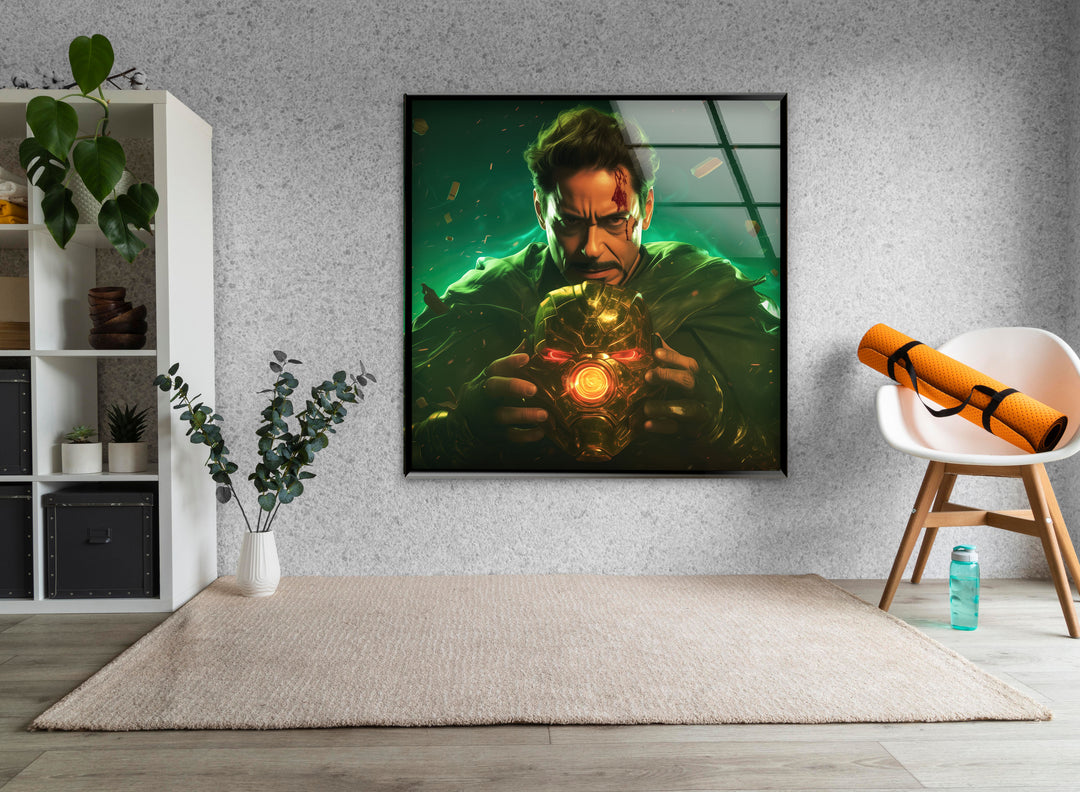 Dr Doom Robert Downey Jr Glass Wall Art custom glass pictures, glass art prints
