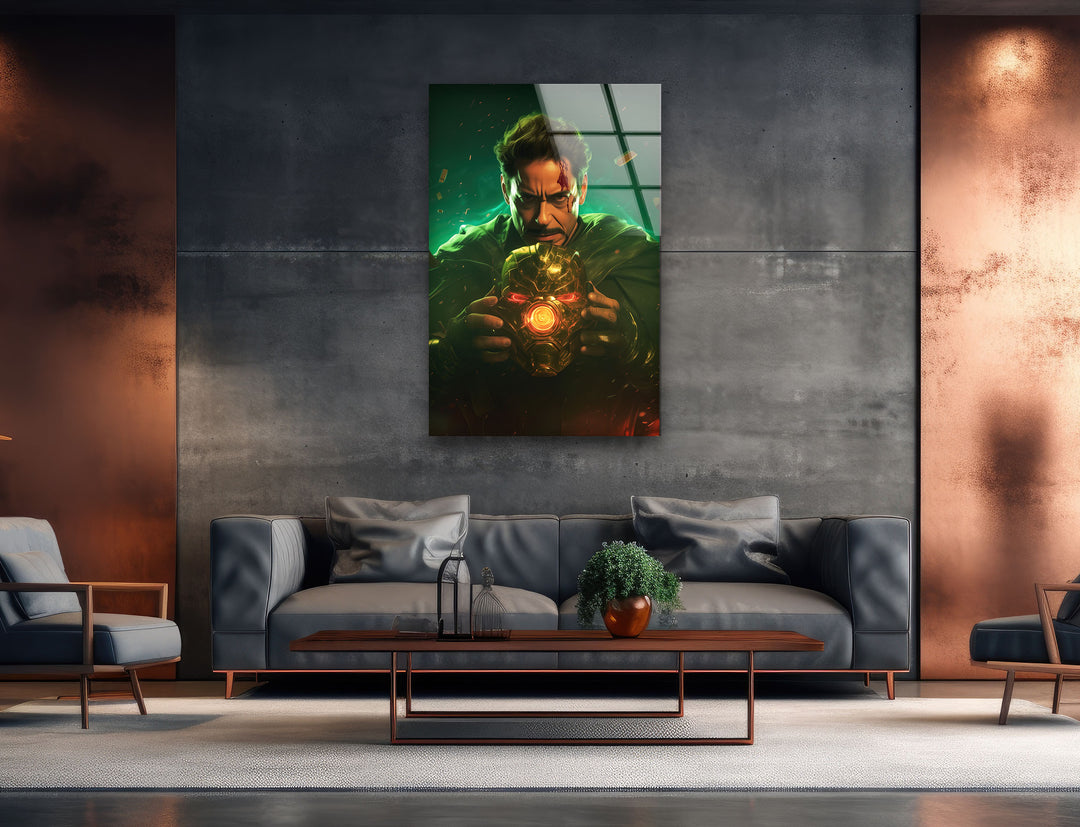 Dr Doom Robert Downey Jr Glass Wall Art custom glass photo prints, large glass prints
