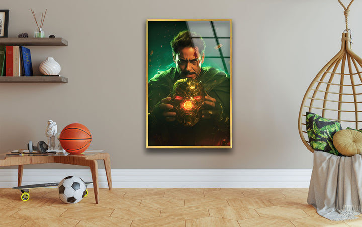 Dr Doom Robert Downey Jr Glass Wall Art print on glass, glass printed photos
