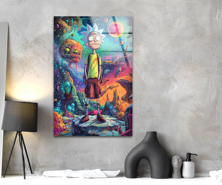 Rick and Morty Art Glass Wall Art custom glass pictures, glass art prints
