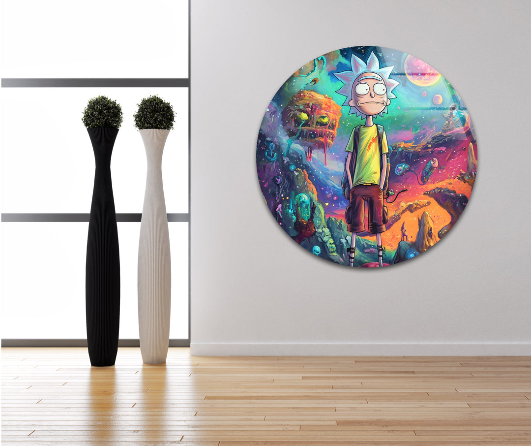 Rick and Morty Art Glass Wall Art glass pictures for Wall, glass prints wall art
