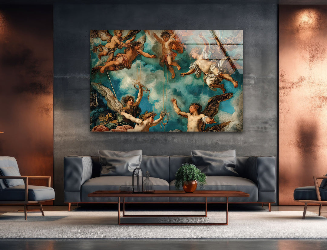 Rococo Painting Glass Wall Art large glass photo prints, glass wall photos
