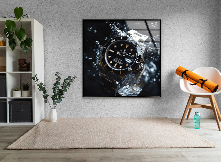 Rolex Watch Glass Wall Art print on glass, glass printed photos
