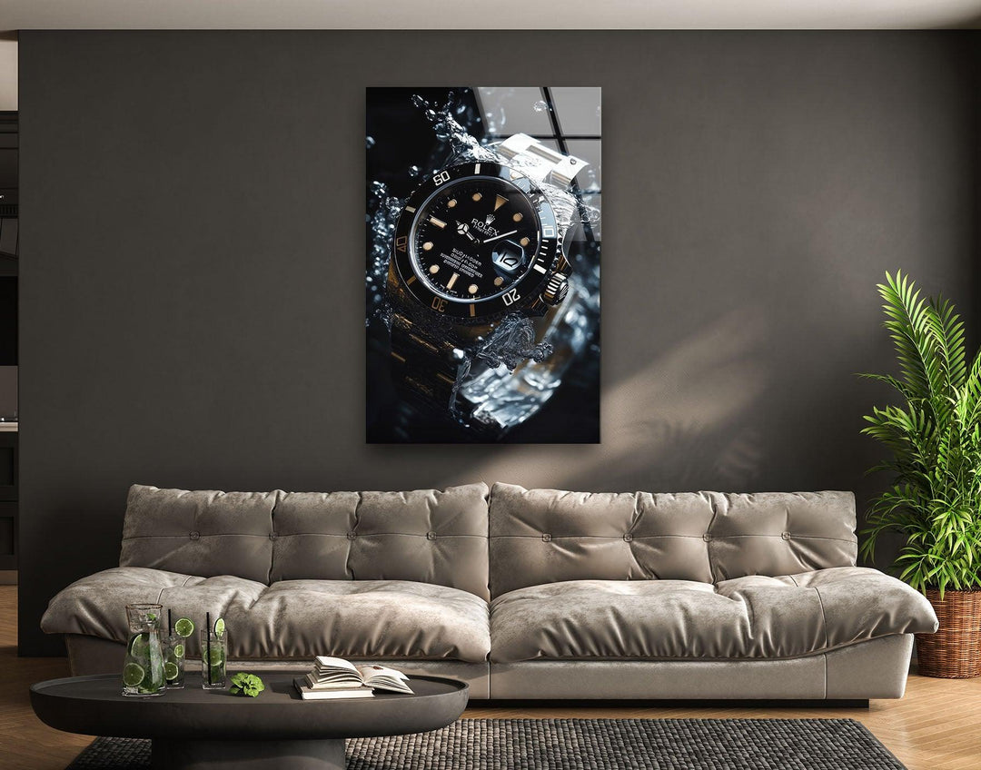 Rolex Watch Glass Wall Art custom glass photo prints, large glass prints
