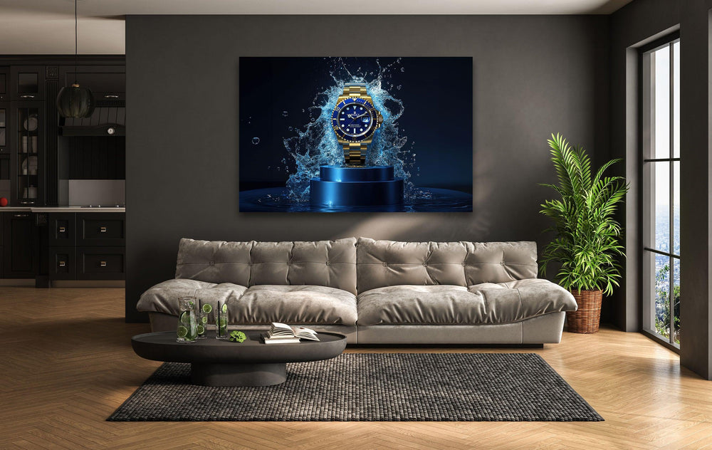 Gold Rolex Watch Glass Wall Art art glass wall art, glass wall art pictures
