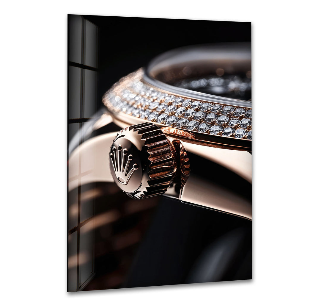 Rolex Diamond Glass Wall Art glass pictures for Wall, glass prints wall art
