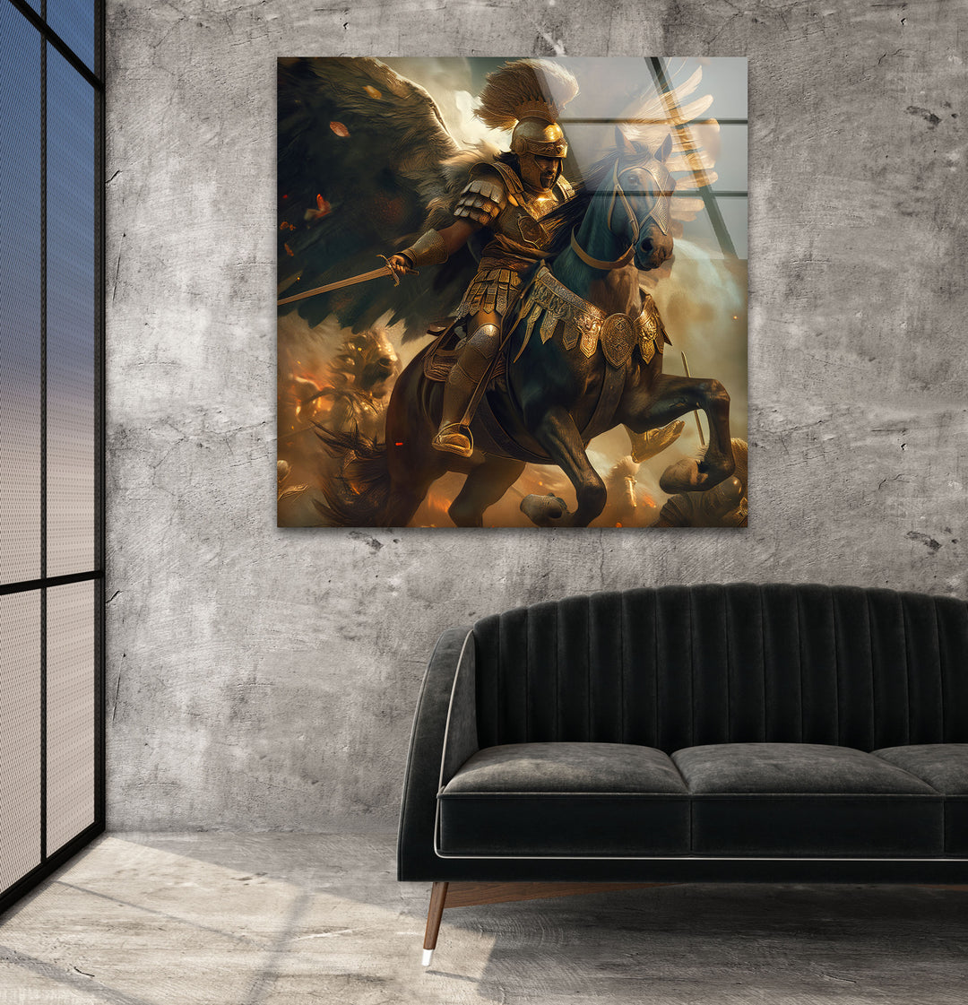 Roman Warrior Glass Wall Art glass photo prints, glass picture prints
