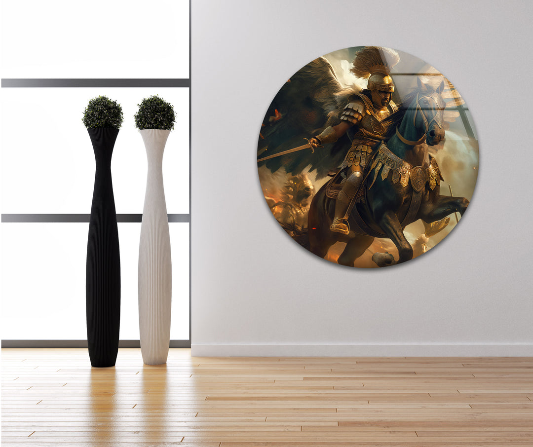 Roman Warrior Glass Wall Art large glass photo prints, glass wall photos
