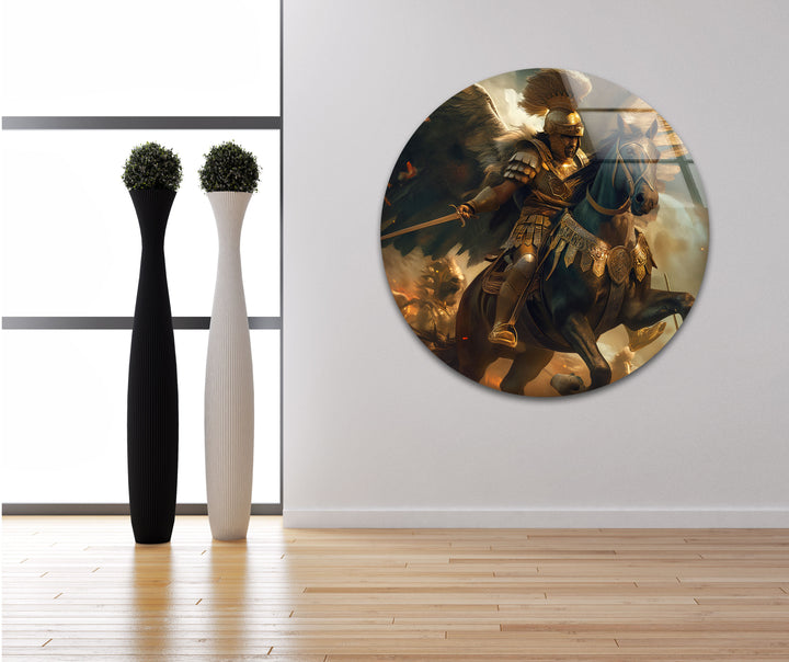 Roman Warrior Glass Wall Art large glass photo prints, glass wall photos
