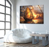 Sail Boat Tempered Glass Wall Art