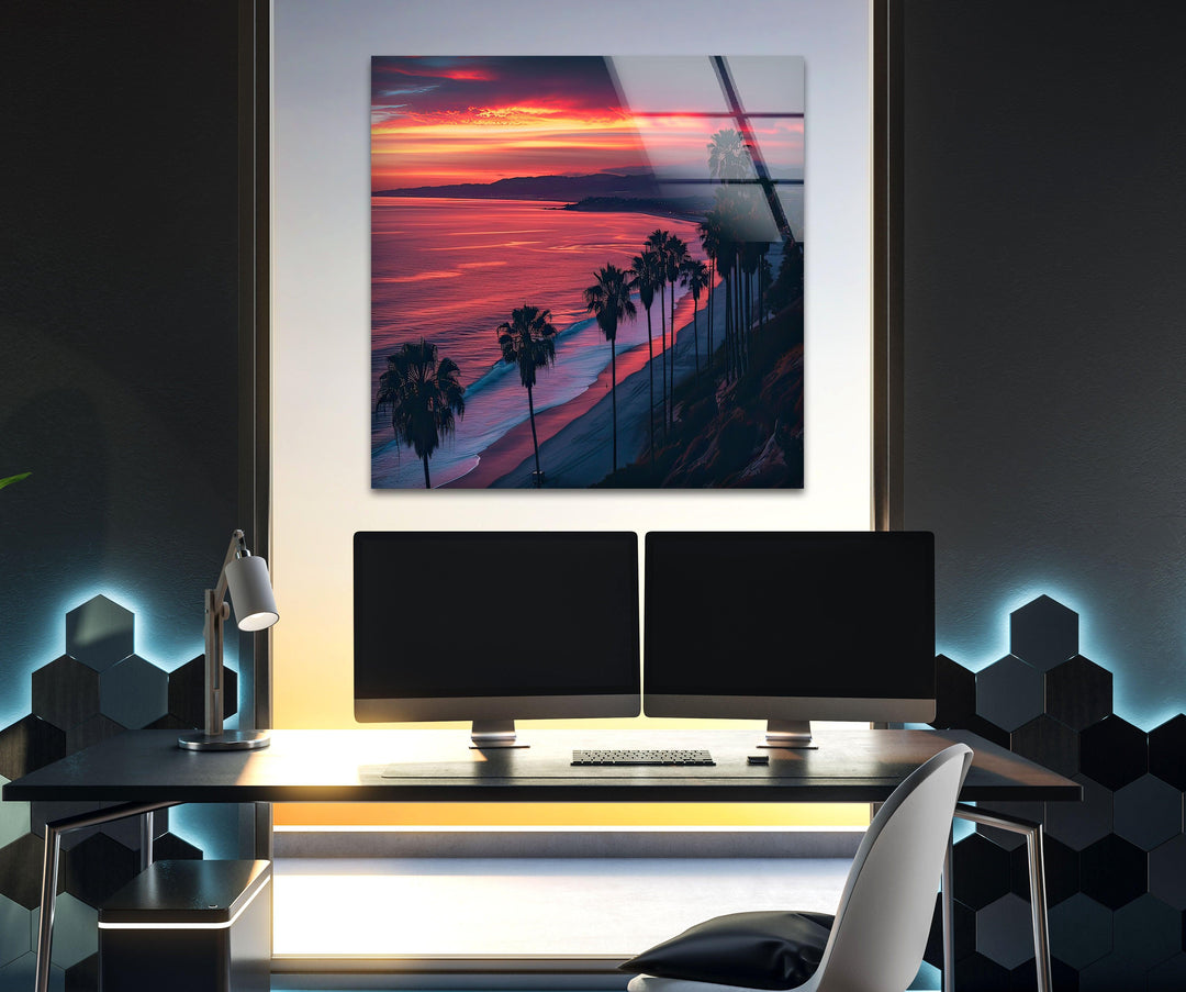 San Diego Sunset Glass Wall Art art glass wall art, glass wall art pictures
