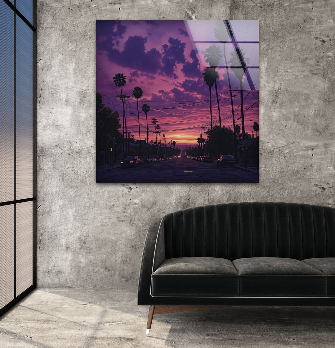 San Diego Pink Sunset Glass Wall Art Glass Printing Wall Art, Print photos on glass
