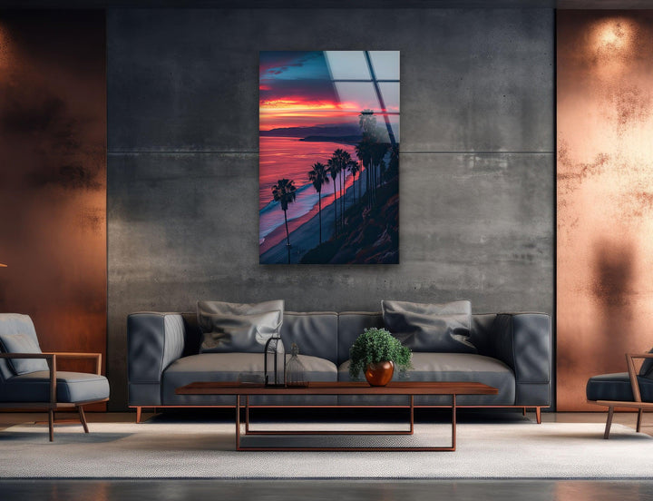 San Diego Sunset Glass Wall Art glass photo prints, glass picture prints
