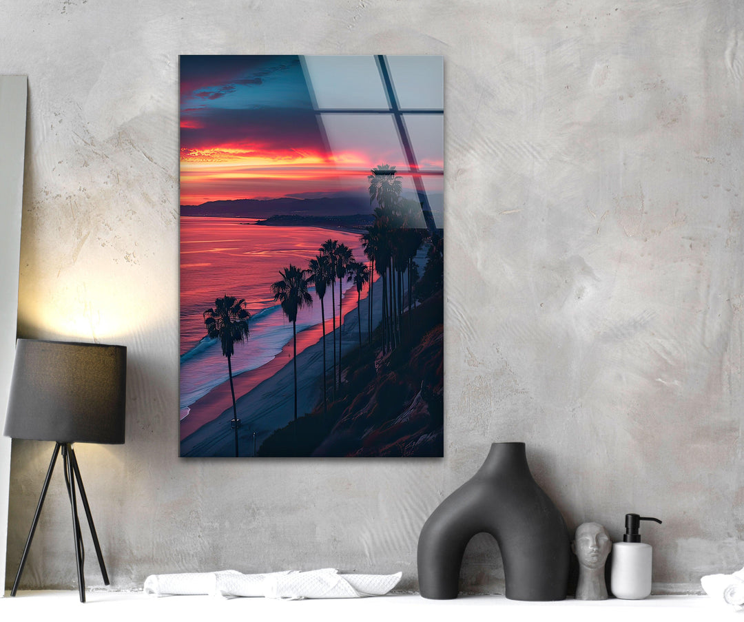 San Diego Sunset Glass Wall Art glass image printing, glass prints from photos
