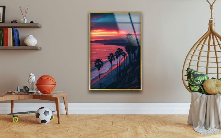 San Diego Sunset Glass Wall Art glass pictures for Wall, glass prints wall art
