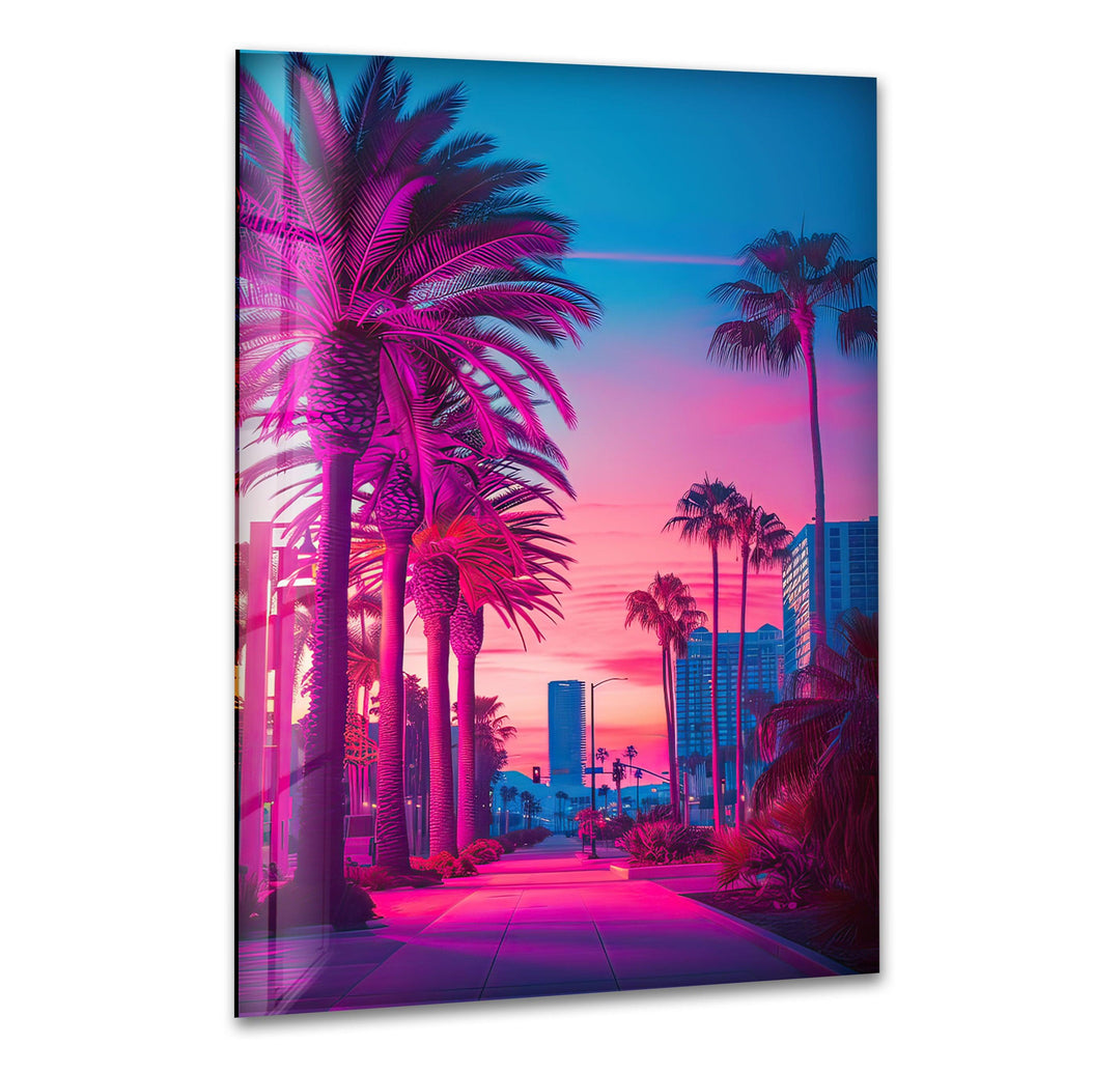 San Diego Pink Glass Wall Art Glass Printing Wall Art, Print photos on glass
