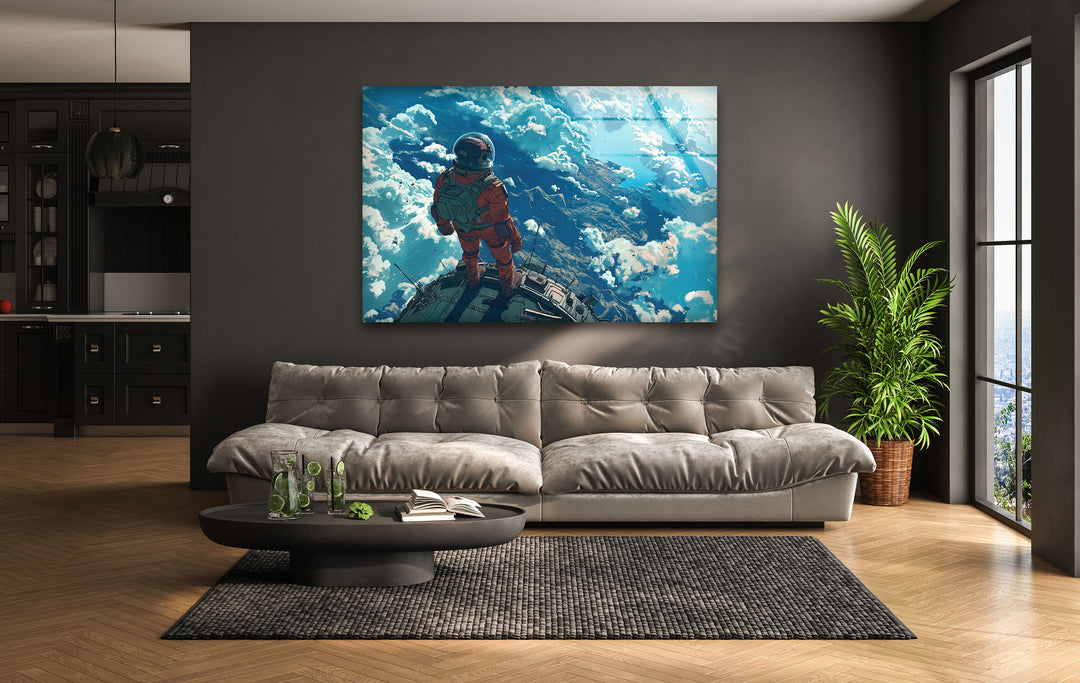 A Space Explorer Glass Wall Art, Glass Printing Wall Art, Print photos on glass